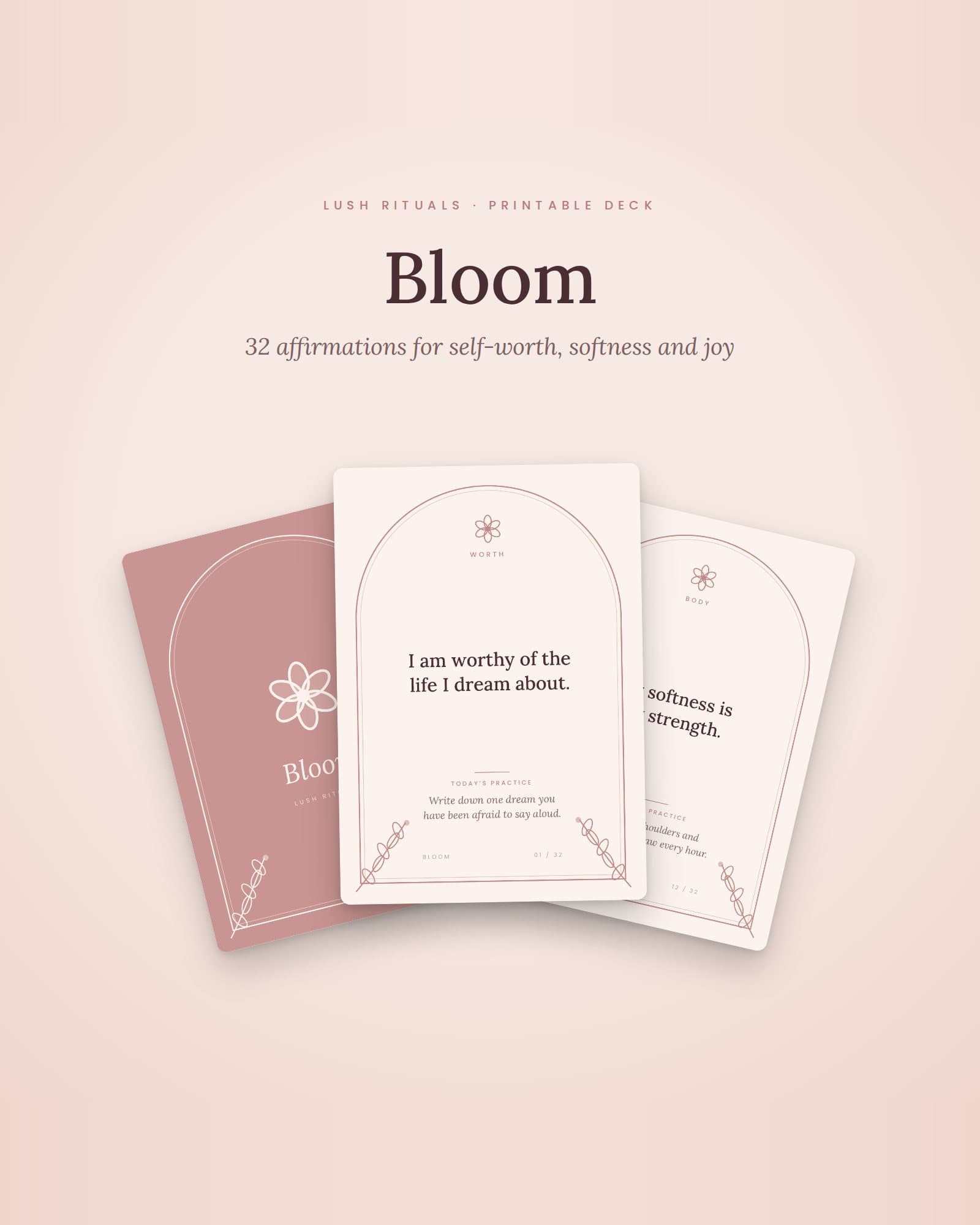 Bloom Self-Worth Affirmation Deck