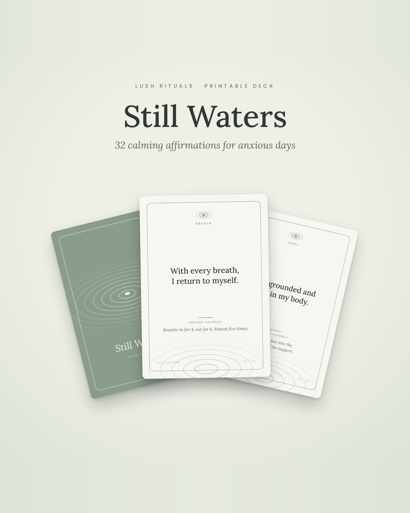 Still Waters Calm Affirmation Deck